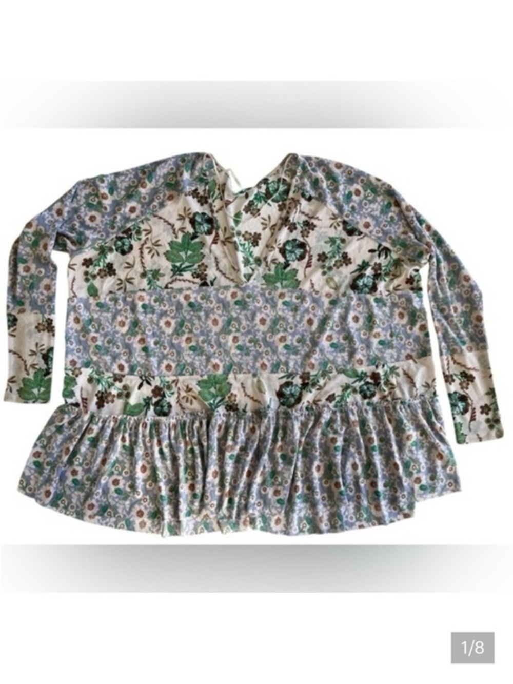 Free People Isabelle Sheer Floral patchwork tunic